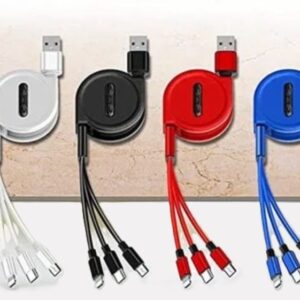 Multi charging 3 in 1 retractable cable with usb charging for all phone