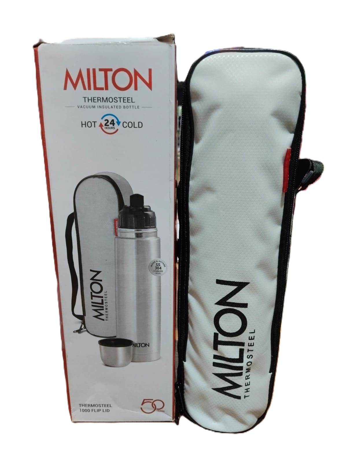 Milton Thermosteel Stainless Steel Vacuum Flask 500ml–1000ml Hot & Cold Water Bottle - Image 3