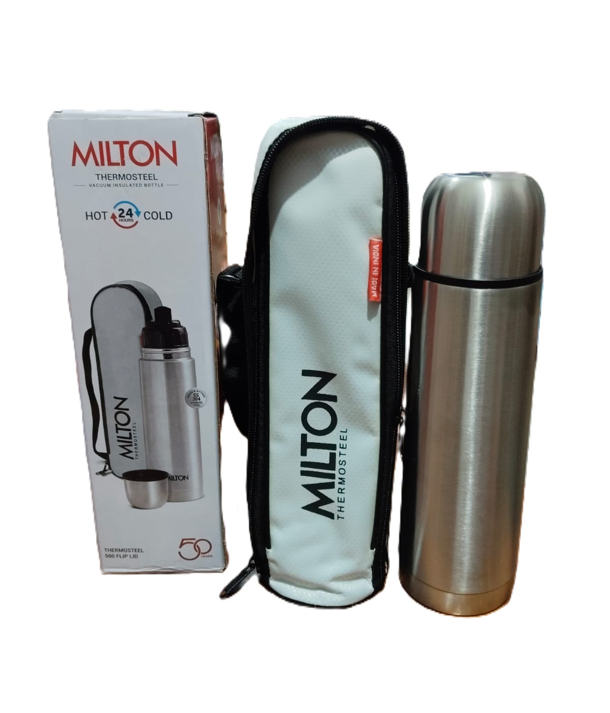 Milton Thermosteel Stainless Steel Vacuum Flask 500ml–1000ml Hot & Cold Water Bottle - Image 4