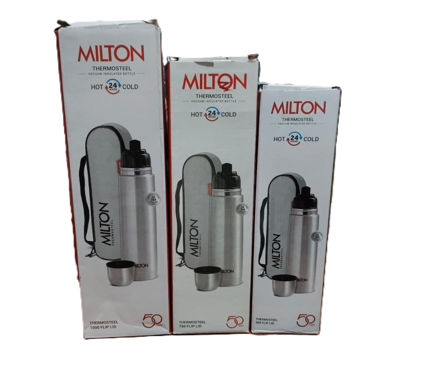 Milton Thermosteel Stainless Steel Vacuum Flask 500ml–1000ml Hot & Cold Water Bottle