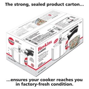 Hawkins Aluminium Classic 1.5 Litre Pressure Cooker with Mirror Polished Pack of 1