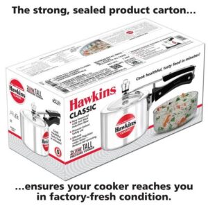 Hawkins Aluminium Classic 2 Litre Pressure Cooker with Mirror Polished Pack of 1