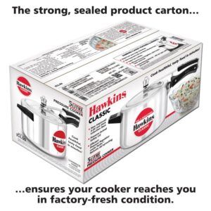 Hawkins Aluminium Classic 5 Litre Pressure Cooker with Mirror Polished Pack of 1