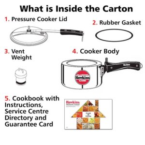 Hawkins Aluminium Classic 2 Litre Pressure Cooker with Mirror Polished Pack of 1