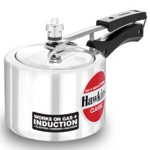 Hawkins Aluminium Classic 4 Litre Pressure Cooker with Mirror Polished Pack of 1